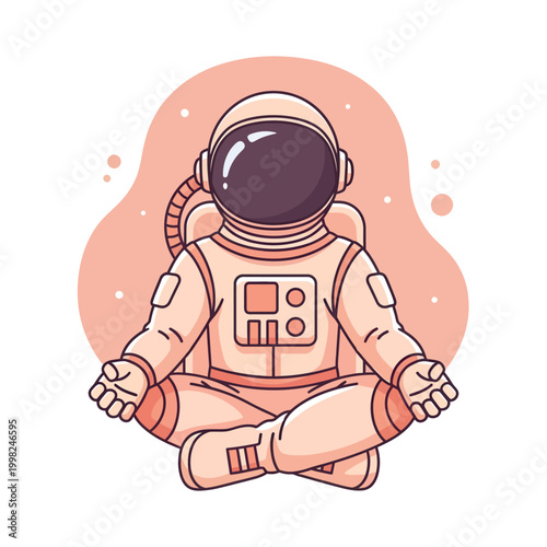 Astronaut in Space Suit Sitting.