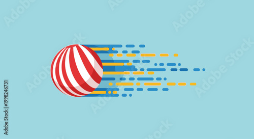 Football players kick ball with speed lines on blue background