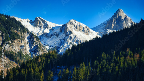 Photos inter Landscape of Snowy Mountains and Forest in Kaiserau Austria