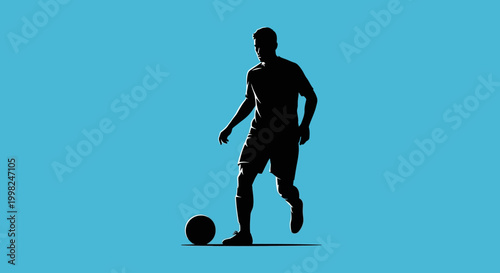 A football player kicks ball on field during daytime match