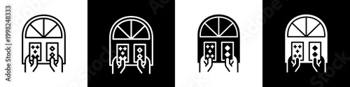 Baccarat black and white icon design concept