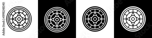 Roulette black and white icon design concept