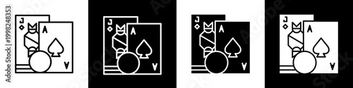 Blackjack black and white icon design concept