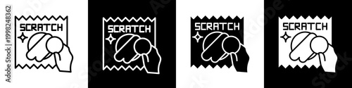 Scratch card black and white icon design concept