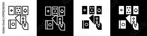  Poker game black and white icon design concept