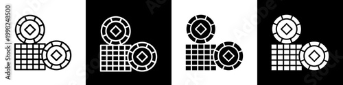 Chip black and white icon design concept
