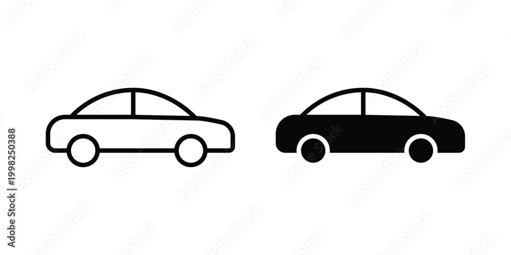 Fototapeta premium Car icon, symbols pack for UI designs.
