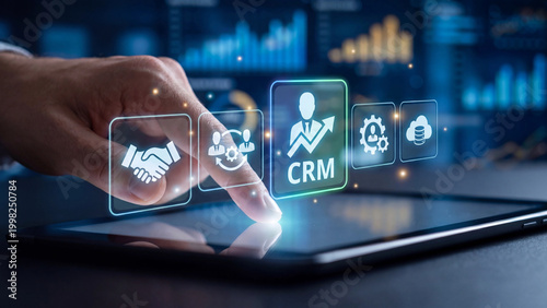 Customer relationship management digital platform framework for business partnership automation data storage client growth tracking and cloud integrated sales performance analytics