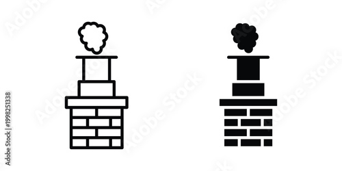 Chimney smoke icon, symbols pack for UI designs.