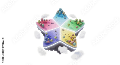 Colorful star shaped puzzle pieces.