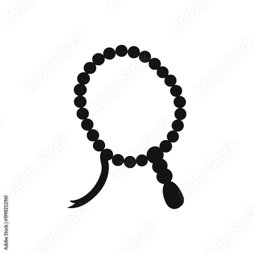 Black beaded rosary bracelet with crucifix