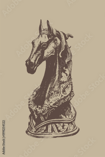 Elegant Horse Head Sculpture With Classical Artistic Detailing
