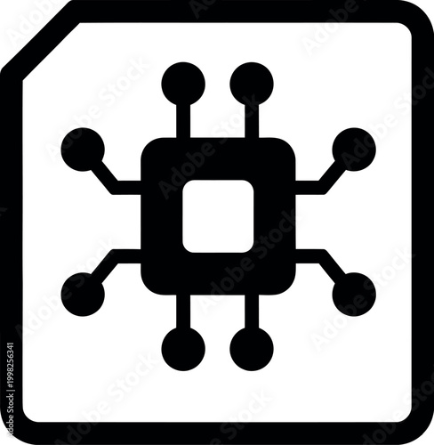 Microchip icon represents advanced digital processing and integrated circuit technology for computing systems.