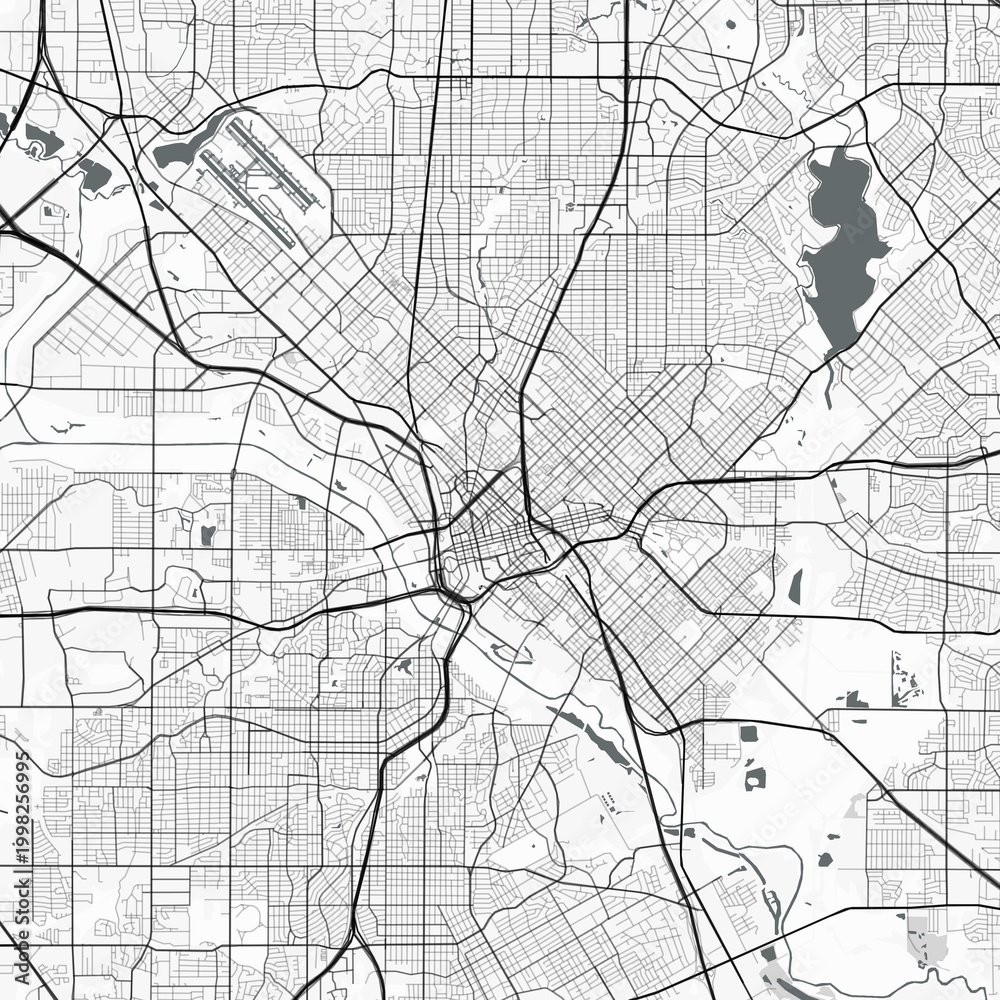 Obraz premium Visual appealing minimalist city map of Dallas, United States