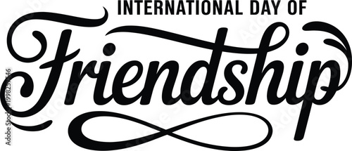 Black and white hand-drawn for international friendship day