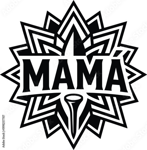 Mama Geometric Starburst with Golf Tee Detail mother family