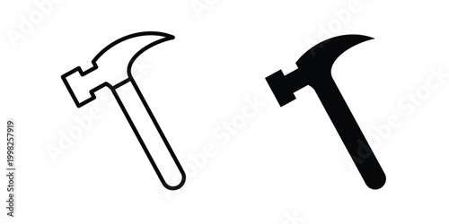 Fotografía Hammer icon, symbols pack for UI designs.