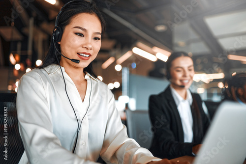 People working in a call center