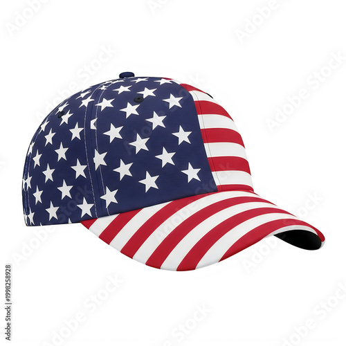 Patriotic baseball cap with american flag design