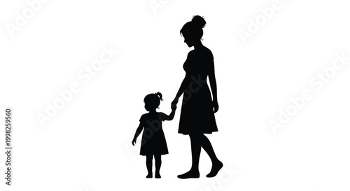 daughter silhouette illustration graphic child black parent mother