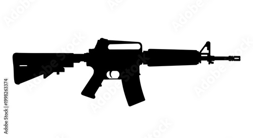 Black silhouette of a rifle gun.