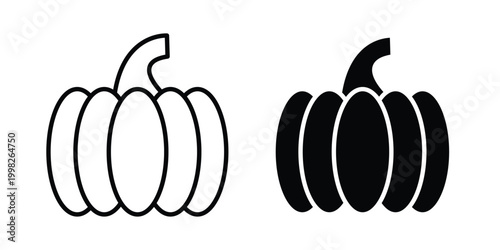 Pumpkin icon, symbols pack for UI designs.
