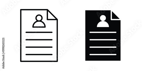 Resume icon, symbols pack for UI designs.