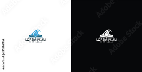 vector logo design wave logo and book logo