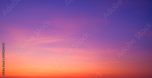 Foto Twilight Sky Panoramic Background with Nature Gradient Light and Soft Pink Cloud