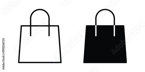 Shopping bag icon, symbols pack for UI designs.