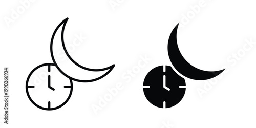 Sleeping time icon, symbols pack for UI designs.