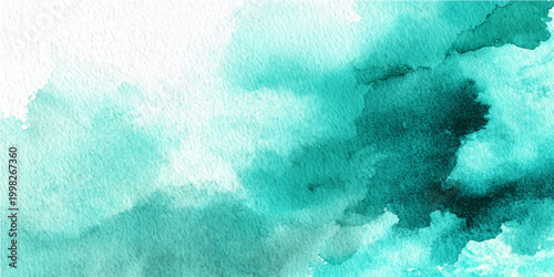 Abstract watercolor painting with a gentle gradient of teal and turquoise hues, evoking a sense of tranquility and artistic expression.