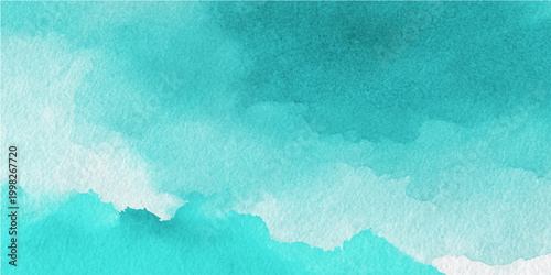 An abstract watercolor washes in calming shades of teal and turquoise, suggesting the gentle movement of ocean waves, with a soft artistic touch.