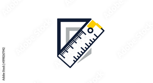 Ruler with triangle tool.