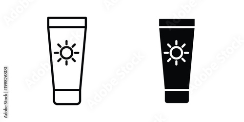 Sunscreen icon, symbols pack for UI designs.