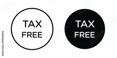 Tax free icon, symbols pack for UI designs.