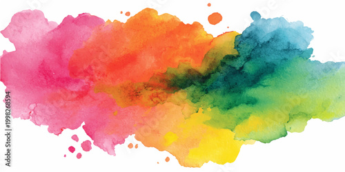 A vibrant and abstract watercolor painting showcasing a kaleidoscope of colors that evoke creativity, expression, and artistic freedom.