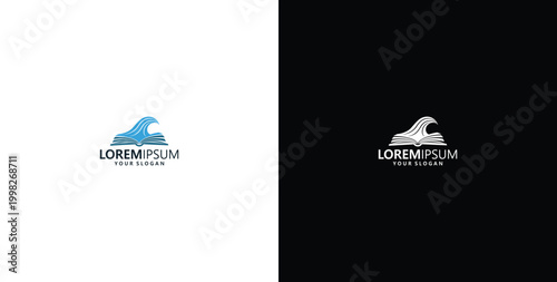 vector logo design wave logo and book logo