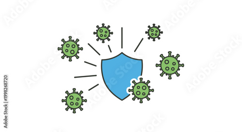 Shield protecting against virus particles.