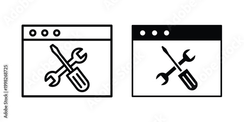 Technical icon, symbols pack for UI designs.