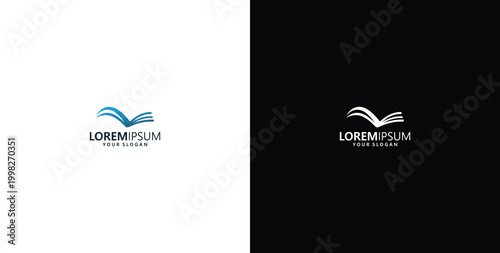 vector logo design wave logo and book logo