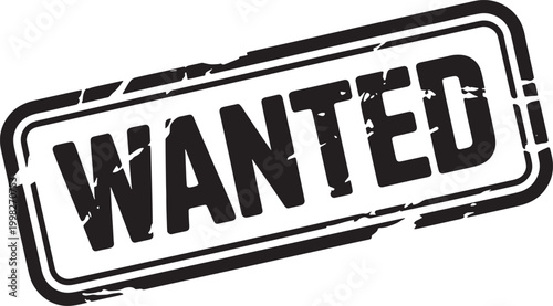 Wanted poster graphic with distressed texture and bold black lettering, conveying a sense of urgency for a search or reward.