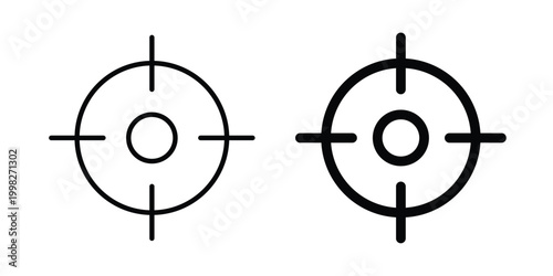 Aim icon strokes and flat black vectors. Illustrations EPS10