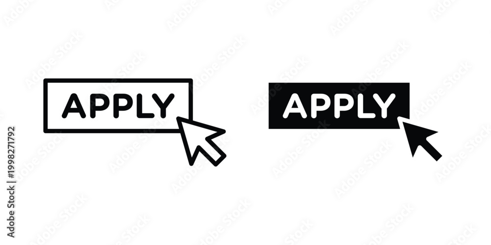 Obraz premium Apply icon strokes and flat black vectors. Illustrations EPS10