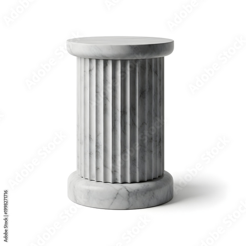 Ancient marble column with intricate fluted design and smooth capital