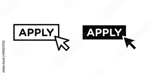 Apply icon strokes and flat black vectors. Illustrations EPS10