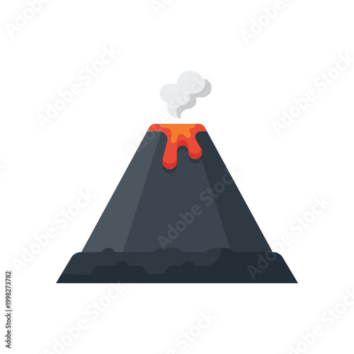 simple vector lava eruption mountain