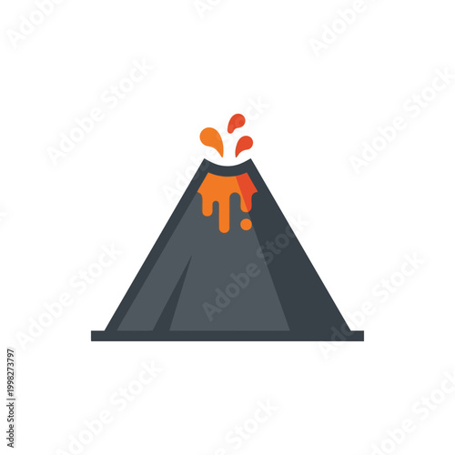 simple vector lava eruption mountain