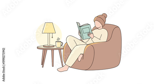 Woman Relaxing on a Chair Reading.