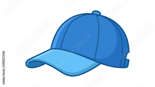 Blue baseball cap illustration on a white background